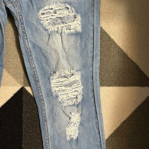 NWT S.O.N.G. High Rise Straight Distressed Cropped BUTTON FLY Jeans Size 9/29 - Picture 7 of 14